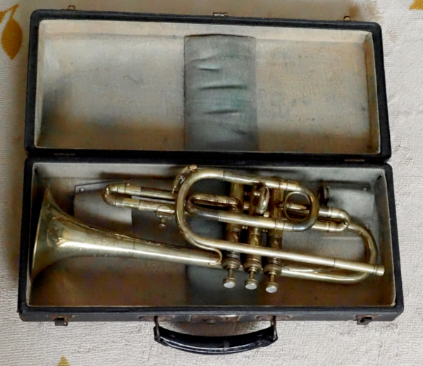 The case with the cornet inside